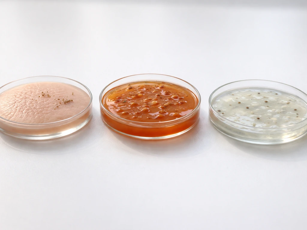 Minimal photo showing three distinct microhabitats: skin-like, gut-like, and oral-like environments with microbes