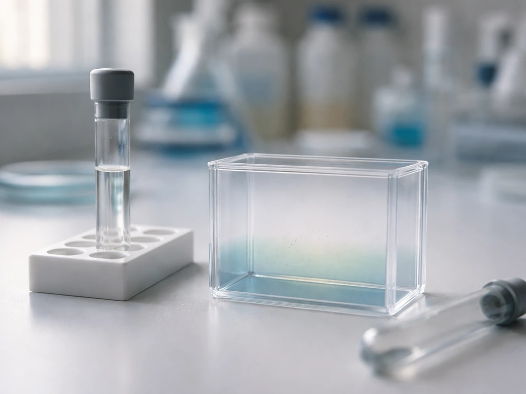 Lab bench with a sealed culture tube in a simple oxygen-gradient style setup to test growth without oxygen.