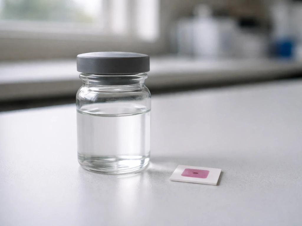 Close-up of a sealed lab jar with a color-changing anaerobic indicator strip showing a pass result.